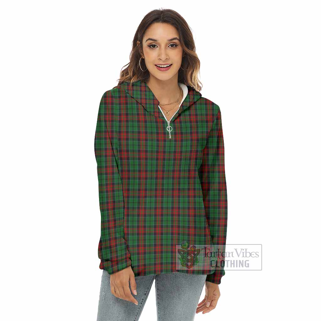 Tartan Vibes Clothing Walker Tartan Women's Borg  Half Zip Fleece Hoodie