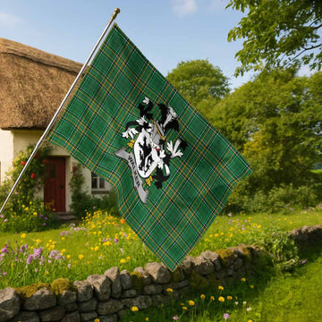 Walker Irish Clan Tartan House Flag with Coat of Arms