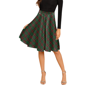 Walker Tartan Melete Pleated Midi Skirt Cross Style