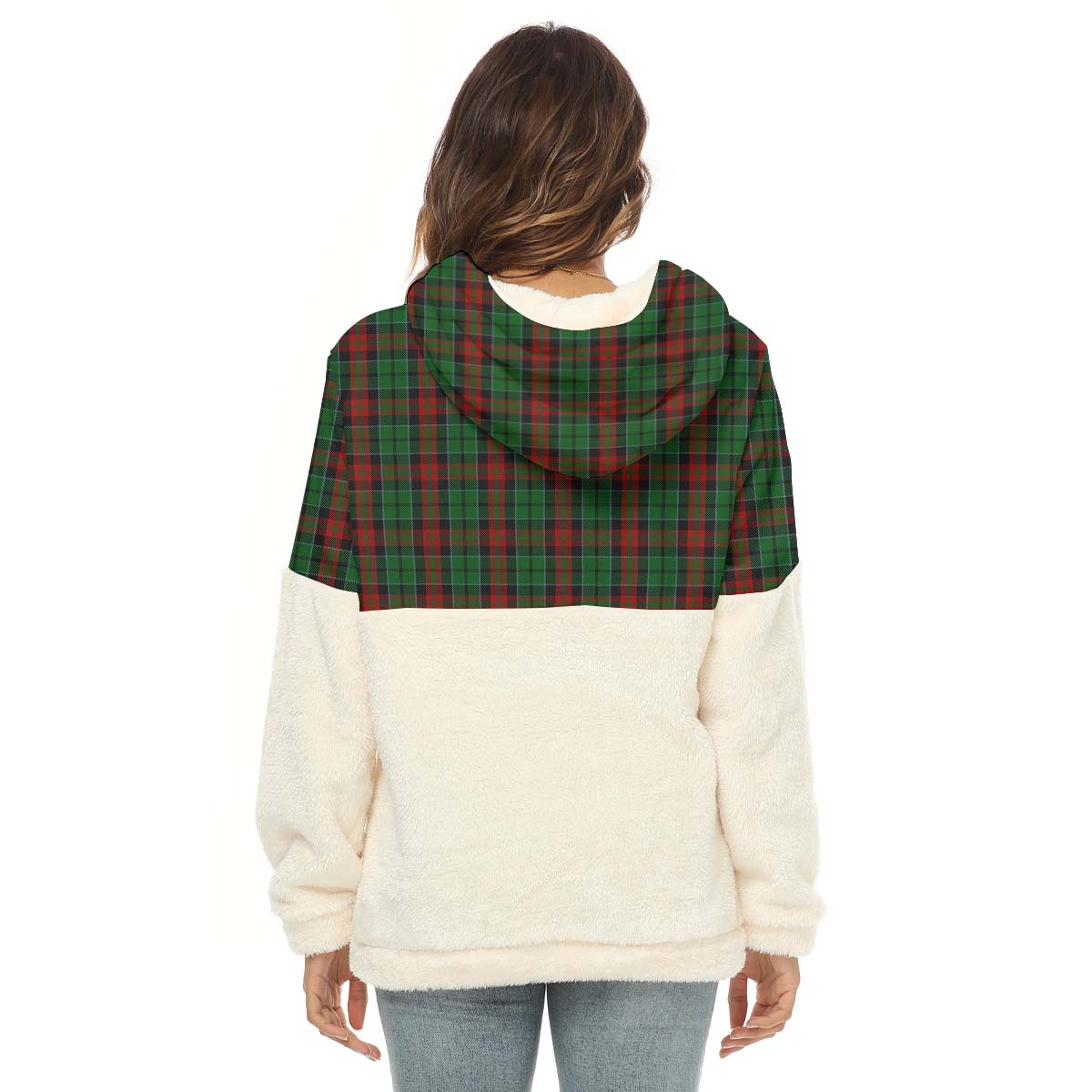 Walker Tartan Women's Borg Fleece Hoodie With Half Zip - Tartan Vibes Clothing