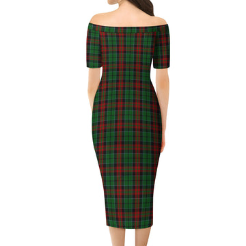 Walker James Tartan Off Shoulder Lady Dress - Tartanvibesclothing