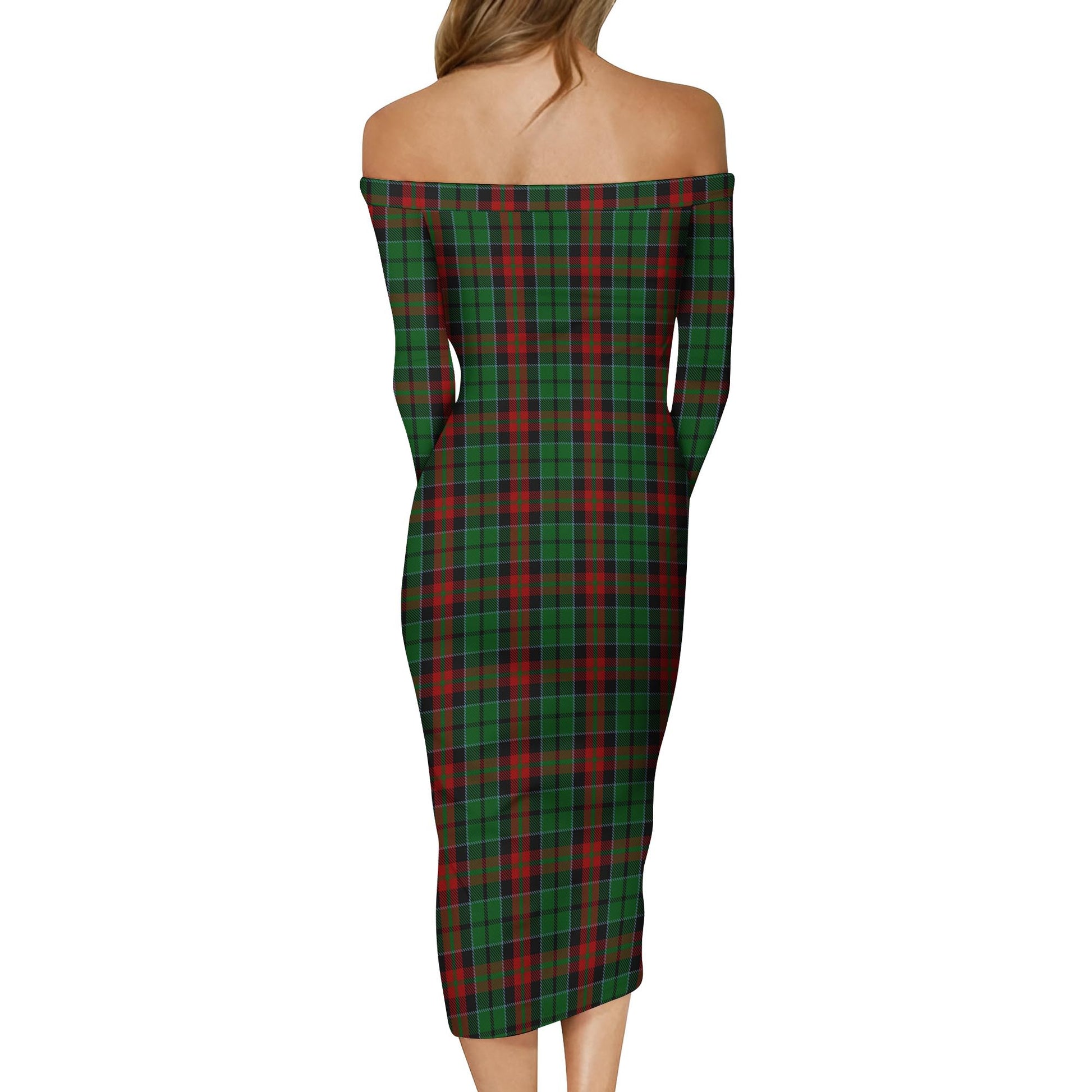 Walker James Tartan Off Shoulder Lady Dress - Tartanvibesclothing