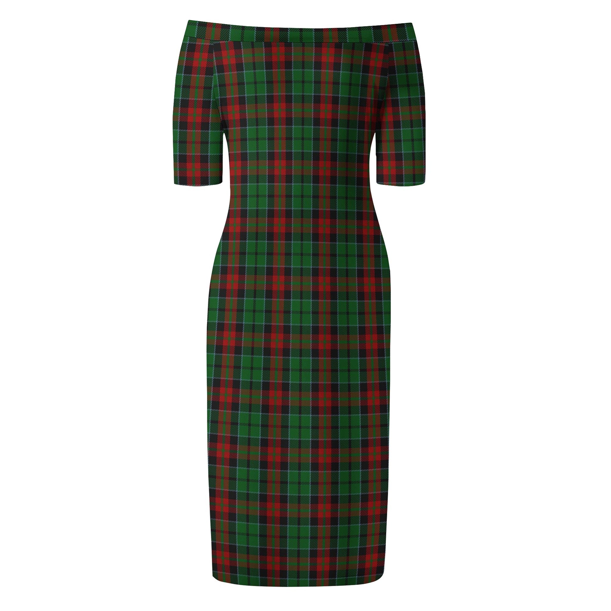 Walker James Tartan Off Shoulder Lady Dress - Tartanvibesclothing
