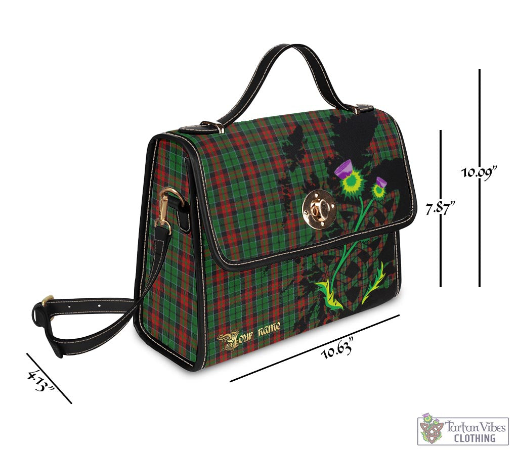 Tartan Vibes Clothing Walker James Tartan Waterproof Canvas Bag with Scotland Map and Thistle Celtic Accents