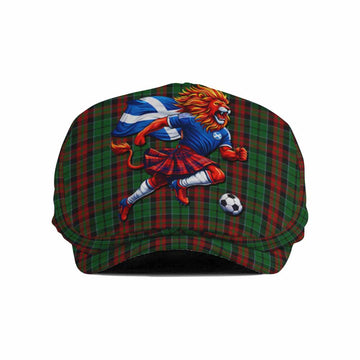 Walker Scotland Football Tartan Flat Cap, Jeff Cap Lion Mascot Go Scottish