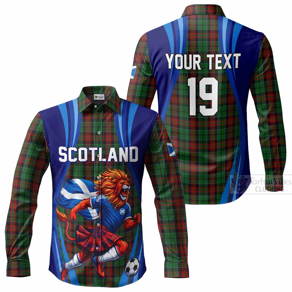 Walker Scotland Football Tartan Long Sleeve Button Shirts Lion Mascot Go Scottish