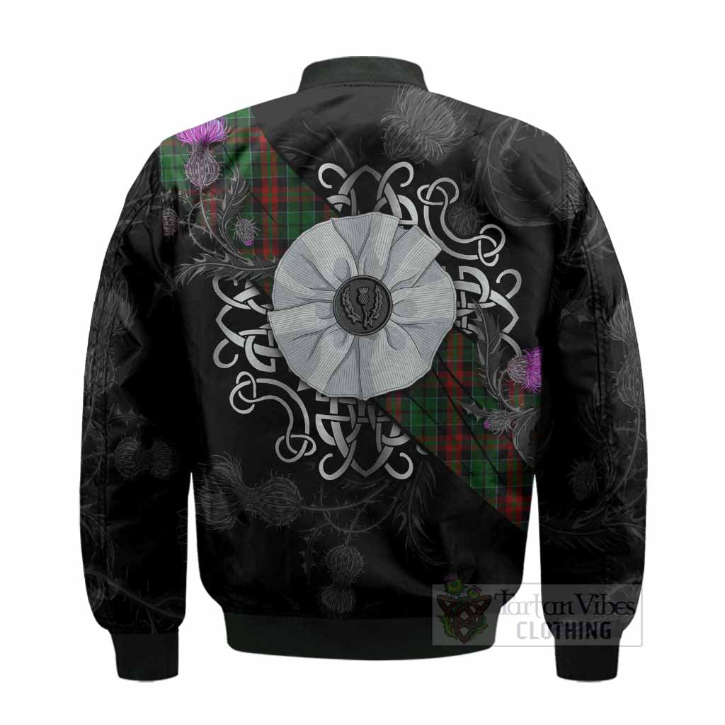 Walker Tartan Bomber Jacket Jacobite White Rose - Tartan Vibes Clothing