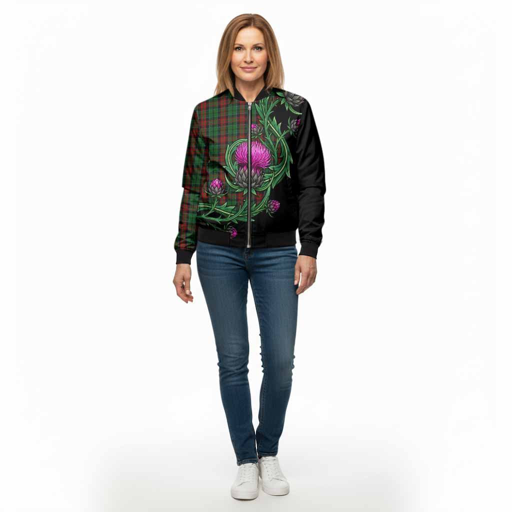 Walker Tartan Bomber Jacket Resilient Scottish Thistle - Tartan Vibes Clothing
