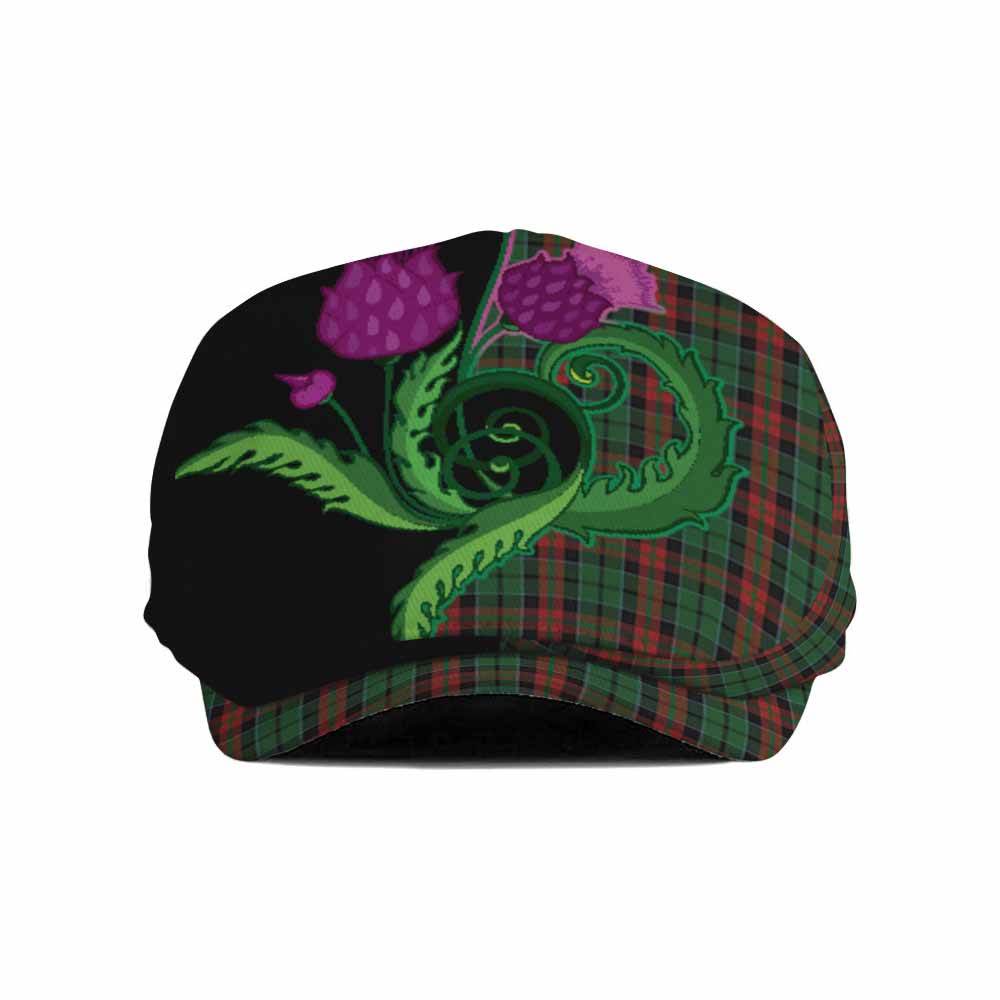 Walker Tartan Flat Cap, Jeff Cap Traditional Scottish Thistle