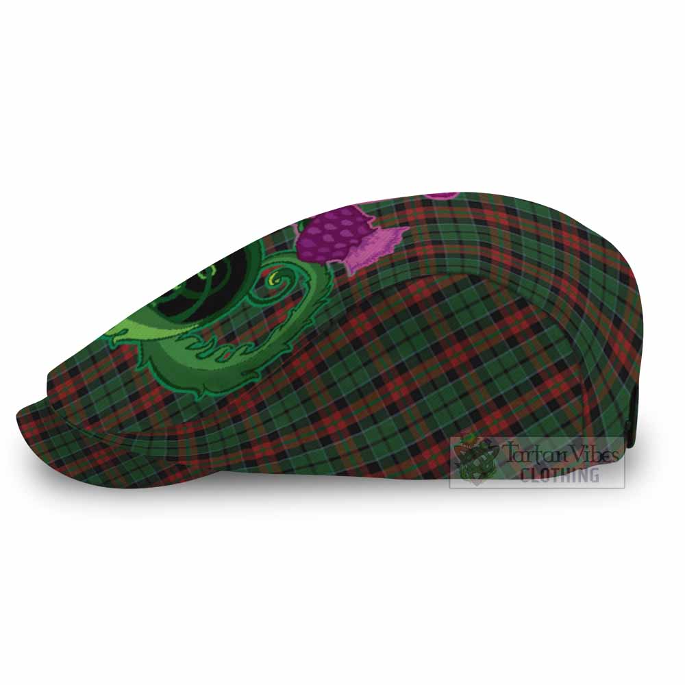 Walker Tartan Flat Cap, Jeff Cap Traditional Scottish Thistle