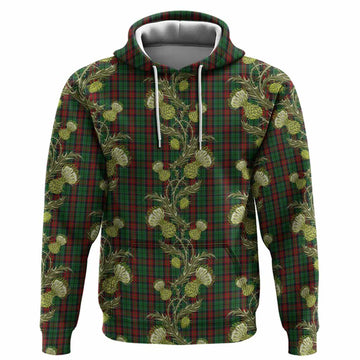 Walker Tartan Hoodie Seamless Scottish Thistle Flowers