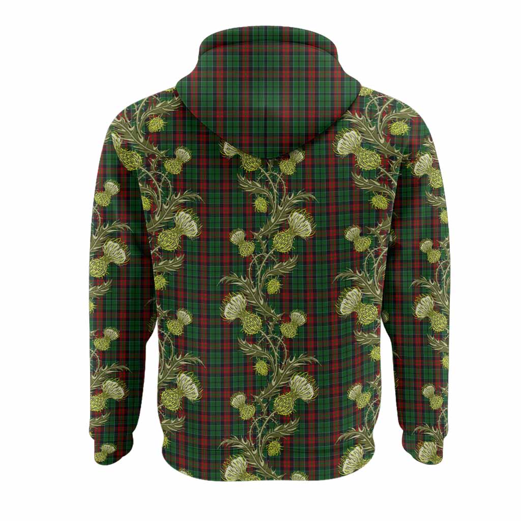 Walker Tartan Hoodie Seamless Scottish Thistle Flowers