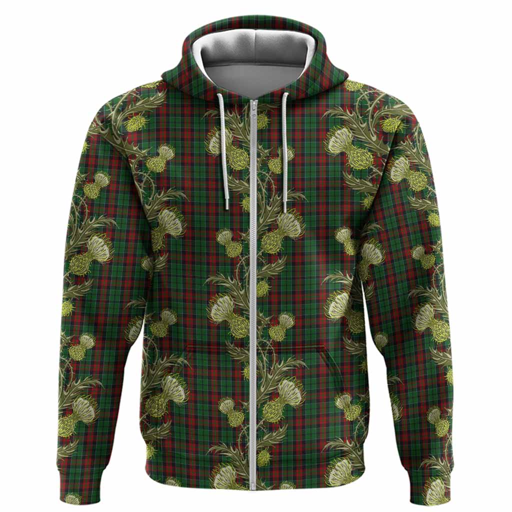 Walker Tartan Hoodie Seamless Scottish Thistle Flowers