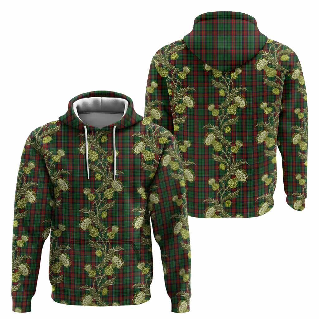 Walker Tartan Hoodie Seamless Scottish Thistle Flowers