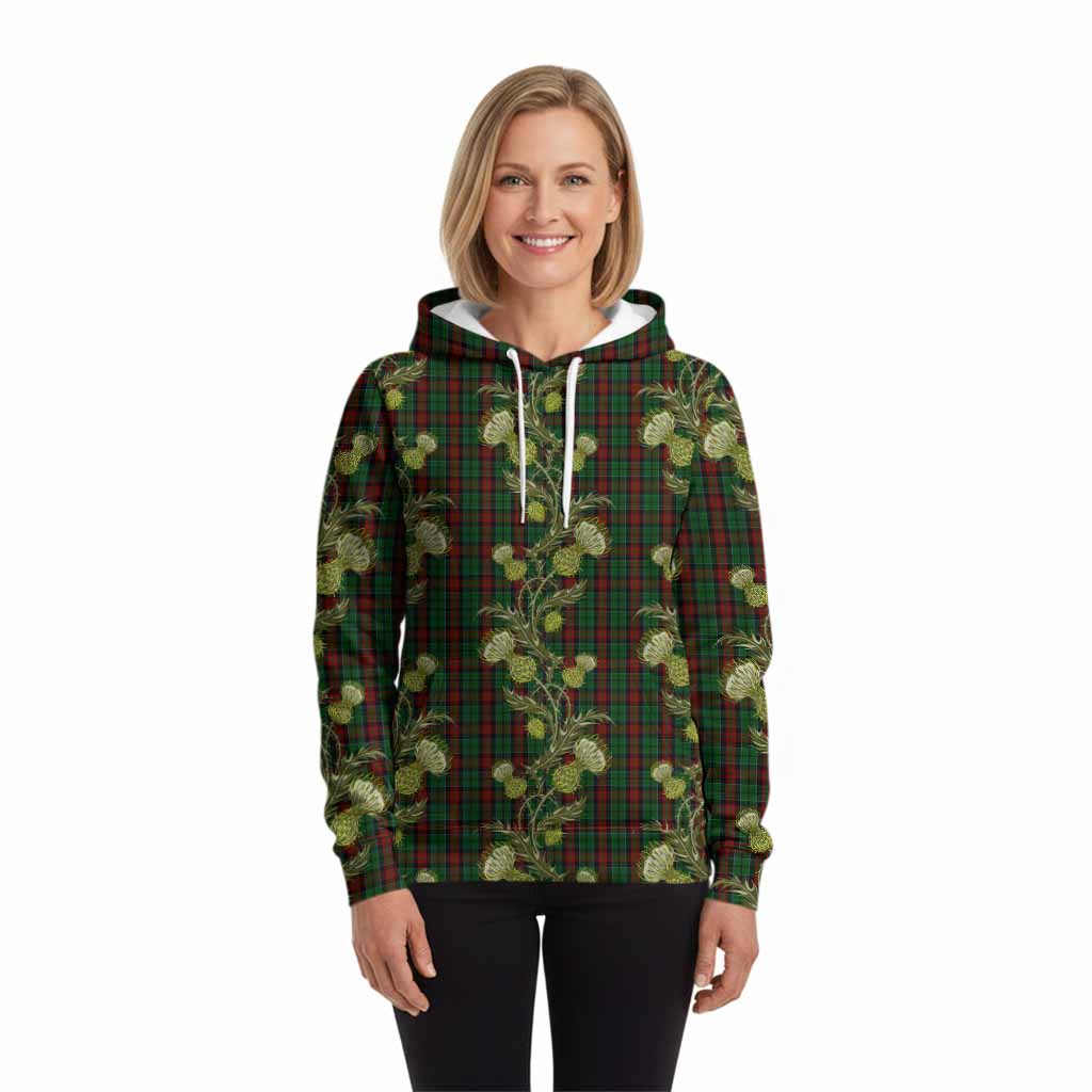 Walker Tartan Hoodie Seamless Scottish Thistle Flowers