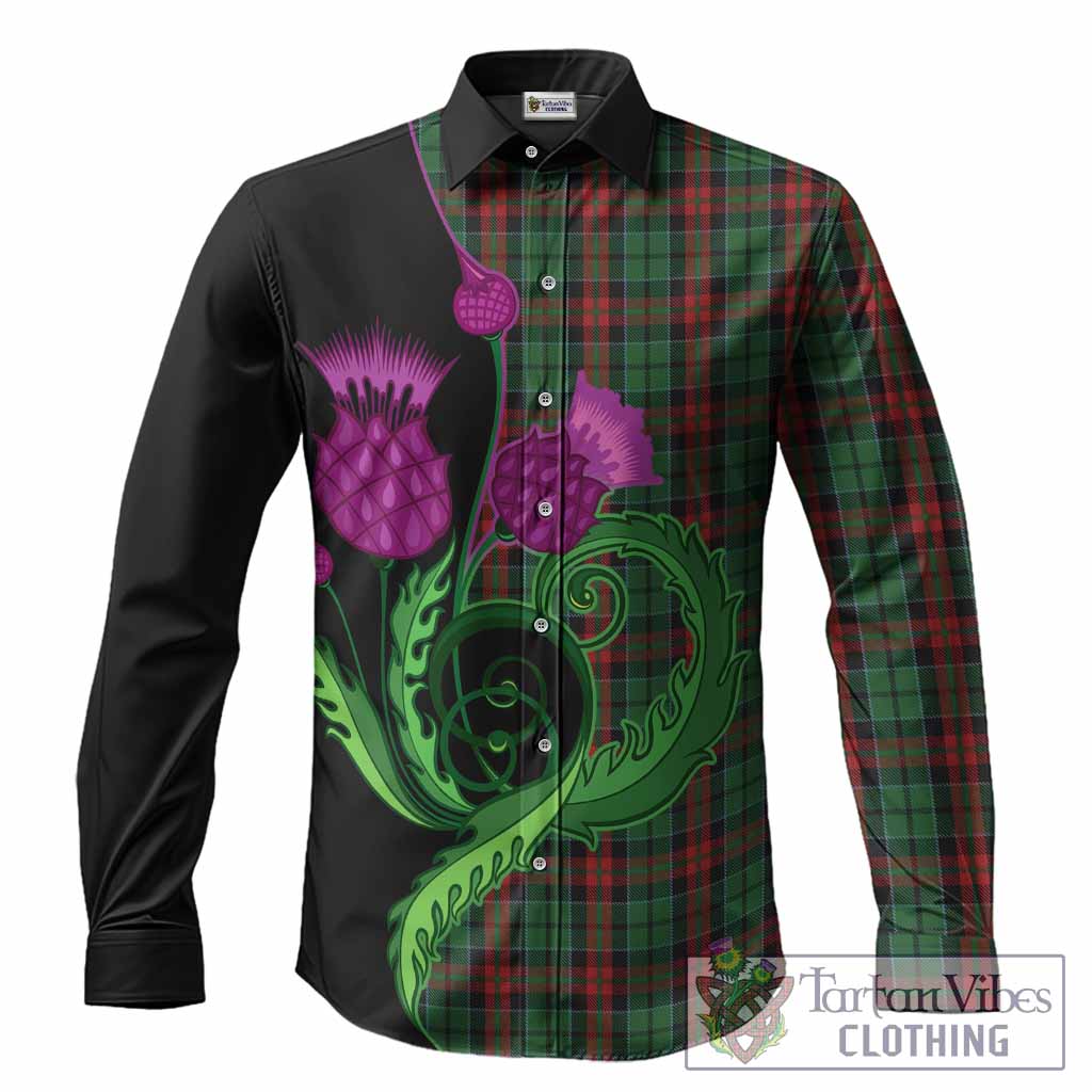 Walker Tartan Long Sleeve Button Shirts Traditional Scottish Thistle