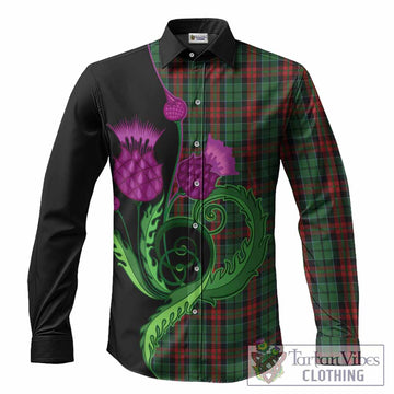 Walker Tartan Long Sleeve Button Shirts Traditional Scottish Thistle