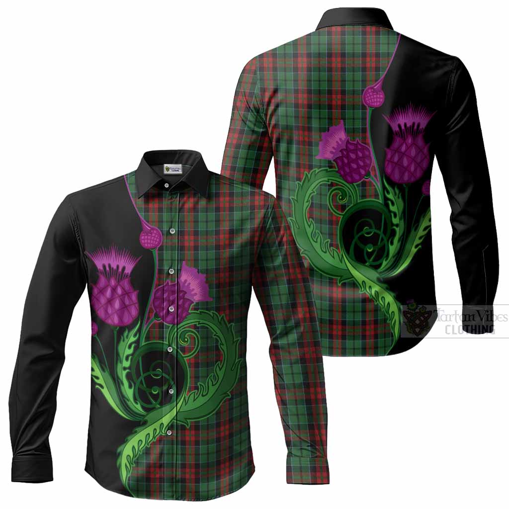 Walker Tartan Long Sleeve Button Shirts Traditional Scottish Thistle