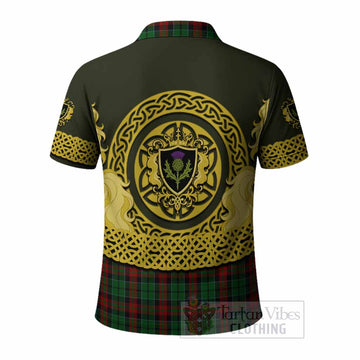 Walker Tartan Polo Shirt Unicorn Celtic Knot And Thistle Emblem