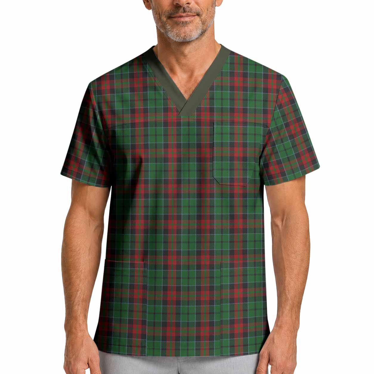 Walker Tartan Scrub Top XL - Tartan Vibes Clothing