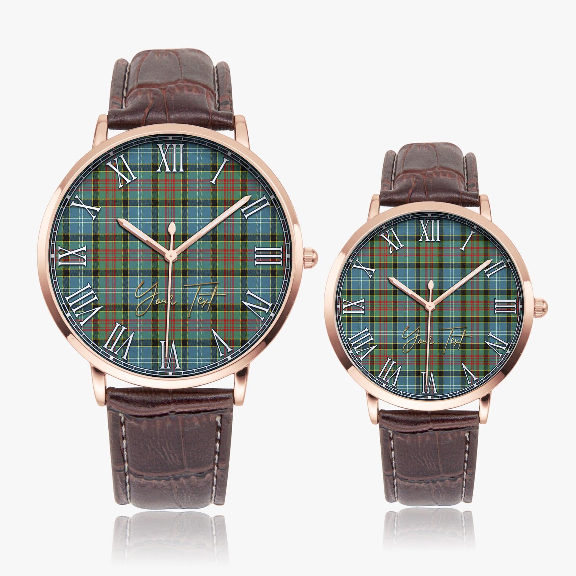 Walkinshaw Tartan Personalized Your Text Leather Trap Quartz Watch - Tartan Vibes Clothing