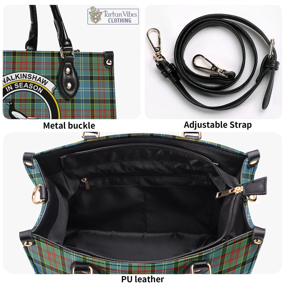 Walkinshaw Tartan Luxury Leather Handbags with Family Crest - Tartan Vibes Clothing
