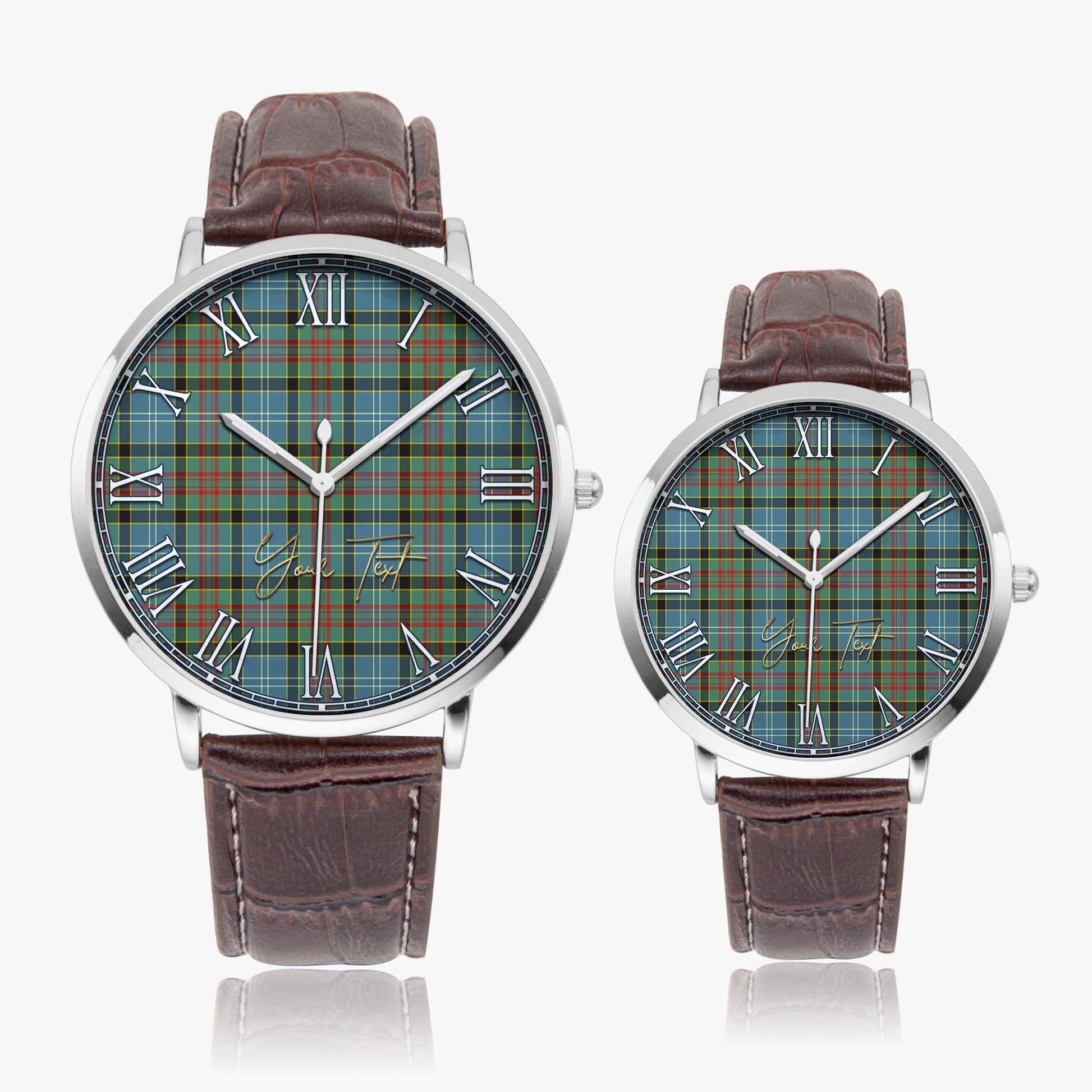 Walkinshaw Tartan Personalized Your Text Leather Trap Quartz Watch - Tartan Vibes Clothing