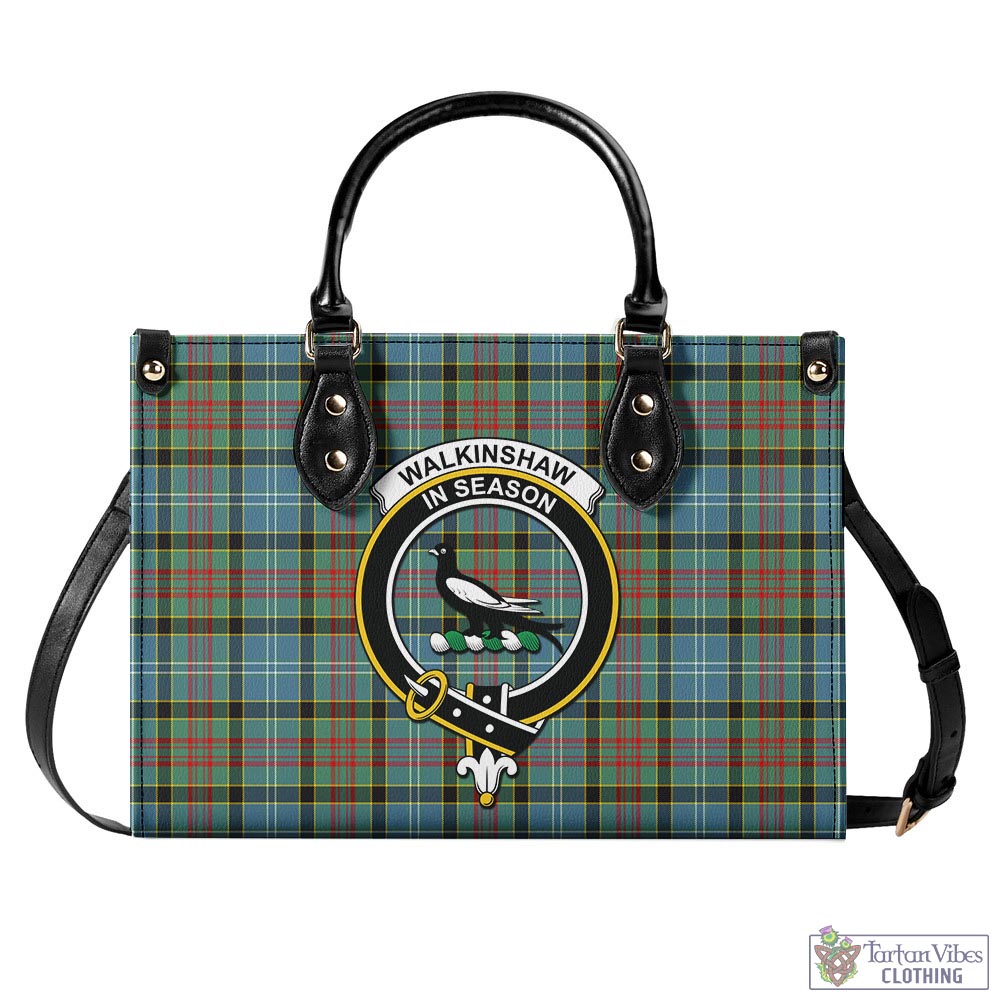 Walkinshaw Tartan Luxury Leather Handbags with Family Crest - Tartan Vibes Clothing