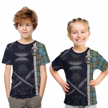 Walkinshaw Tartan Kid T-Shirt with Family Crest Cross Sword Thistle Celtic Vibes Youth XL Size14 - Tartan Vibes Clothing