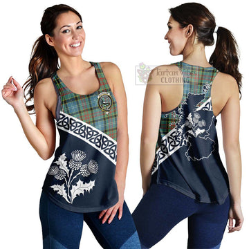 Walkinshaw Tartan Women's Racerback Tanks Featuring Thistle and Scotland Map 4XL - Tartan Vibes Clothing