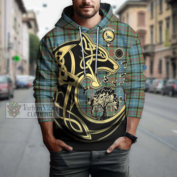 Walkinshaw Tartan Hoodie with Family Crest Celtic Wolf Style Zip Hoodie - Tartan Vibes Clothing