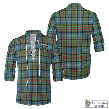 Walkinshaw Tartan Men's Scottish Traditional Jacobite Ghillie Kilt Shirt with Family Crest Men - Tartan Vibes Clothing
