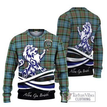 Walkinshaw Tartan Ugly Sweater with Alba Gu Brath Regal Lion Emblem Unisex - Tartan Vibes Clothing