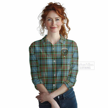 Walkinshaw Tartan Women's Casual Shirt with Family Crest DNA In Me Style Female - Tartan Vibes Clothing