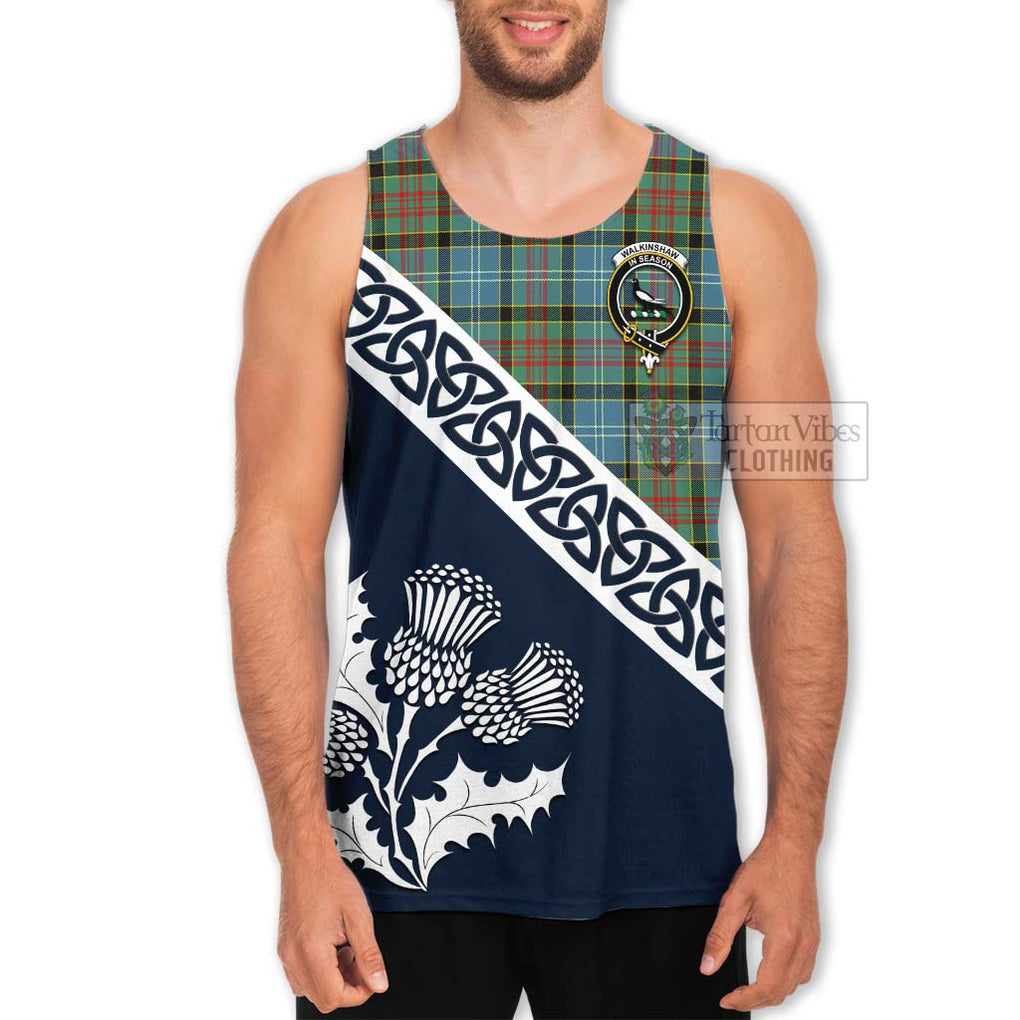 Walkinshaw Tartan Men's Tank Top Featuring Thistle and Scotland Map Men - Tartan Vibes Clothing