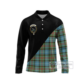 Walkinshaw Tartan Long Sleeve Polo Shirt with Family Crest and Military Logo Style Unisex - Tartan Vibes Clothing
