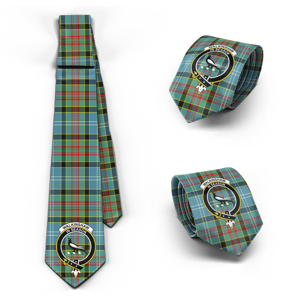 Walkinshaw Tartan Classic Necktie with Family Crest Necktie One Size - Tartan Vibes Clothing
