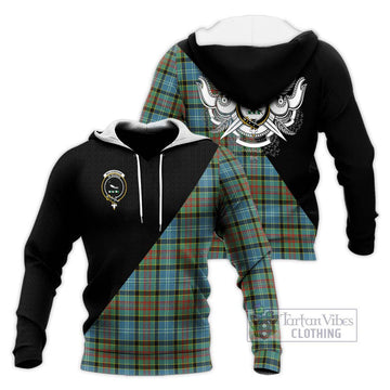 Walkinshaw Tartan Knitted Hoodie with Family Crest and Military Logo Style Unisex Knitted Pullover Hoodie - Tartan Vibes Clothing