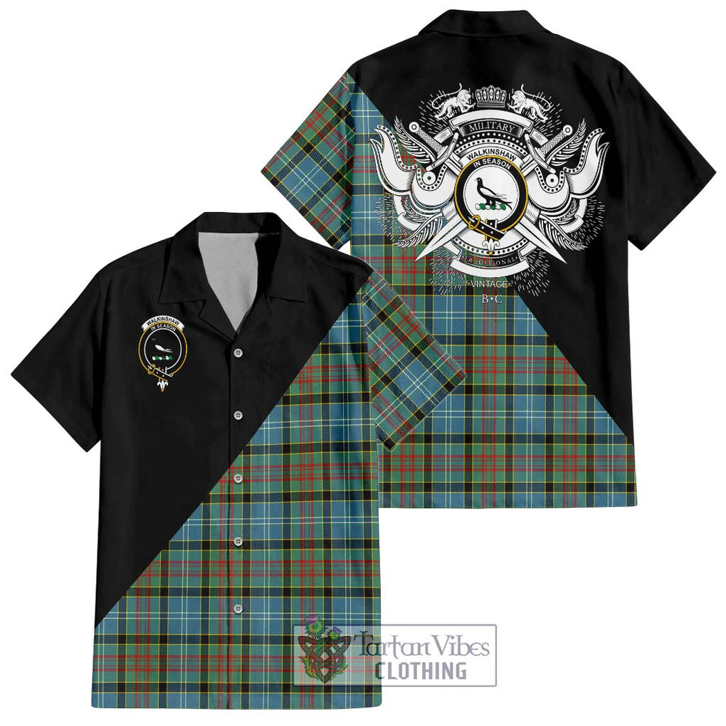 Walkinshaw Tartan Hawaiian Shirt with Family Crest and Military Logo Style Kid - Tartan Vibes Clothing