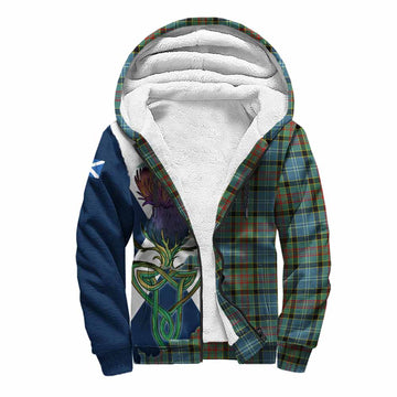 Tartan Vibes Clothing Walkinshaw Tartan Family Crest Sherpa Hoodie Scottish Thistle Celtic Inspired