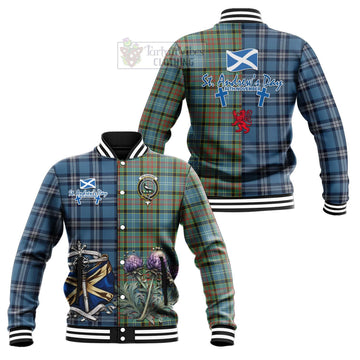 Walkinshaw Tartan Baseball Jacket Happy St. Andrew's Day Half Tartan Style Unisex - Tartan Vibes Clothing