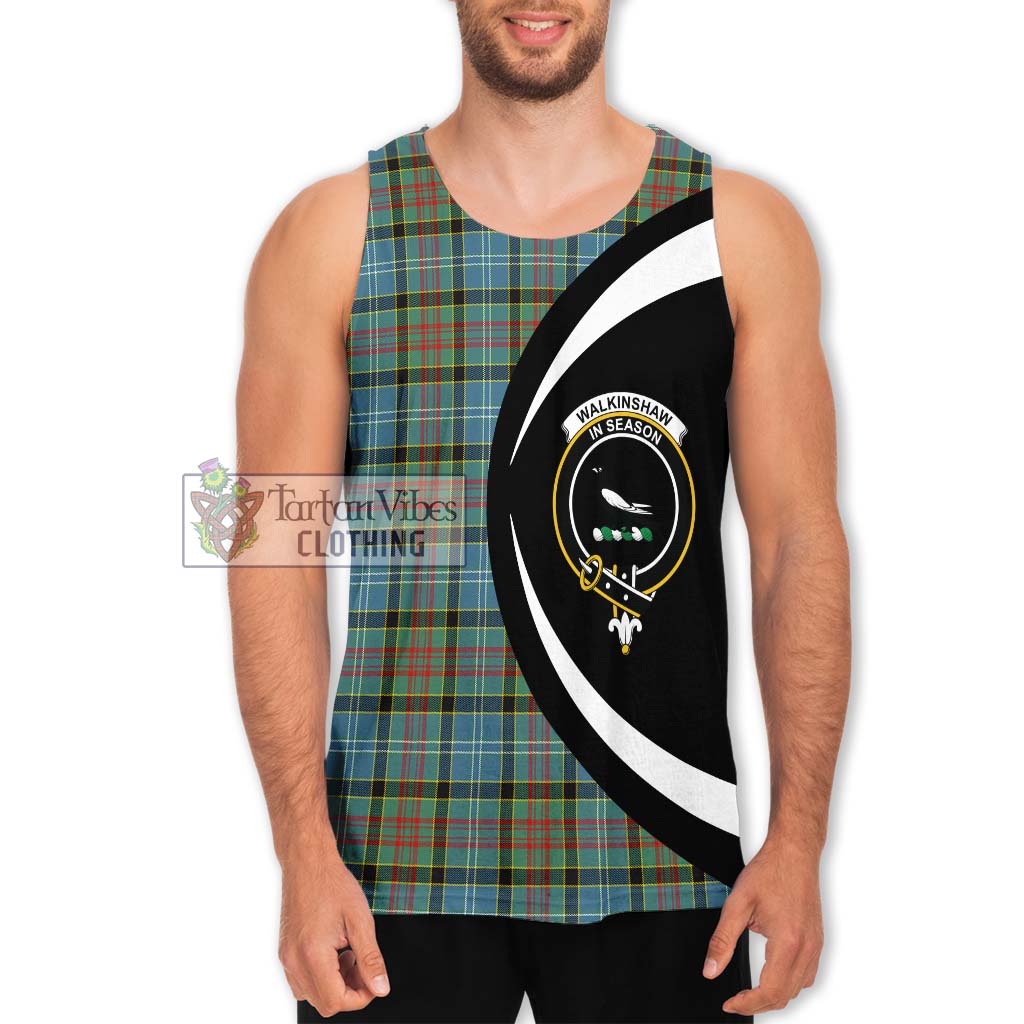 Walkinshaw Tartan Men's Tank Top with Family Crest Circle Style Men - Tartan Vibes Clothing