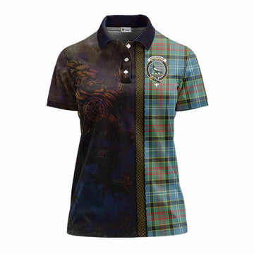Walkinshaw Tartan Family Crest Women's Polo Shirt Alba Gu Brath Be Brave Lion Ancient Style Women - Tartan Vibes Clothing