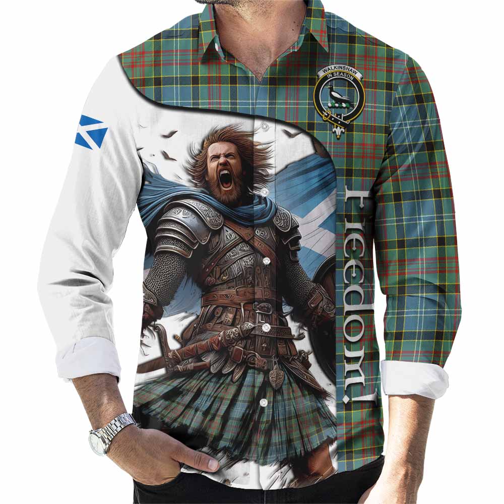 Walkinshaw Crest Tartan Long Sleeve Button Shirt Inspired by the Freedom of Scottish Warrior Men's Shirt S - Tartan Vibes Clothing