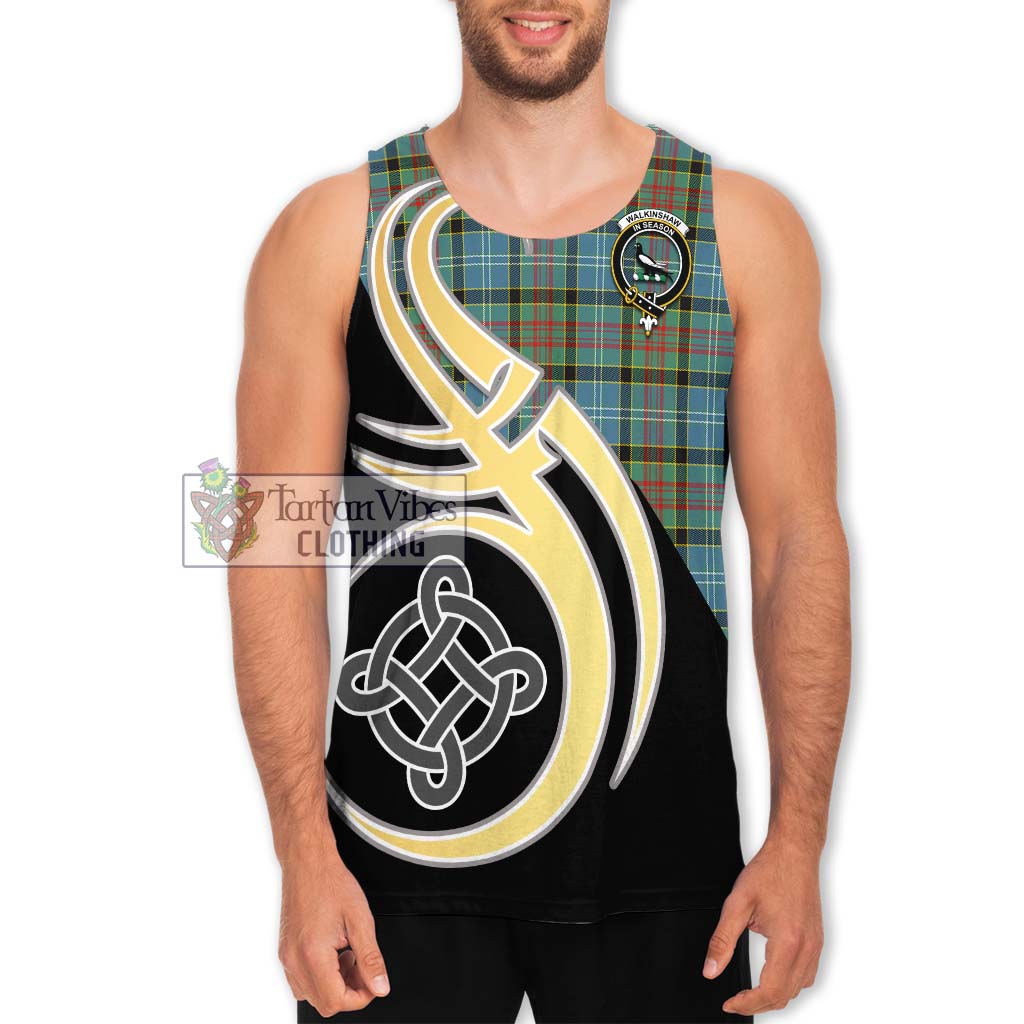Walkinshaw Tartan Men's Tank Top with Family Crest and Celtic Symbol Style Men - Tartan Vibes Clothing