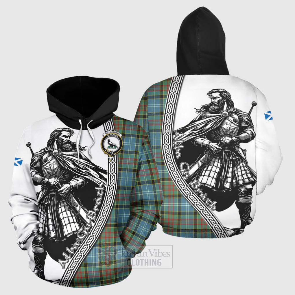 Walkinshaw Tartan Clan Crest Hoodie with Highlander Warrior Celtic Style Zip Hoodie - Tartan Vibes Clothing