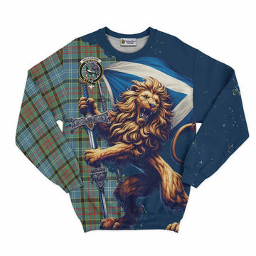 Walkinshaw Tartan Family Crest Sweatshirt with Scottish Majestic Lion Unisex - Tartan Vibes Clothing