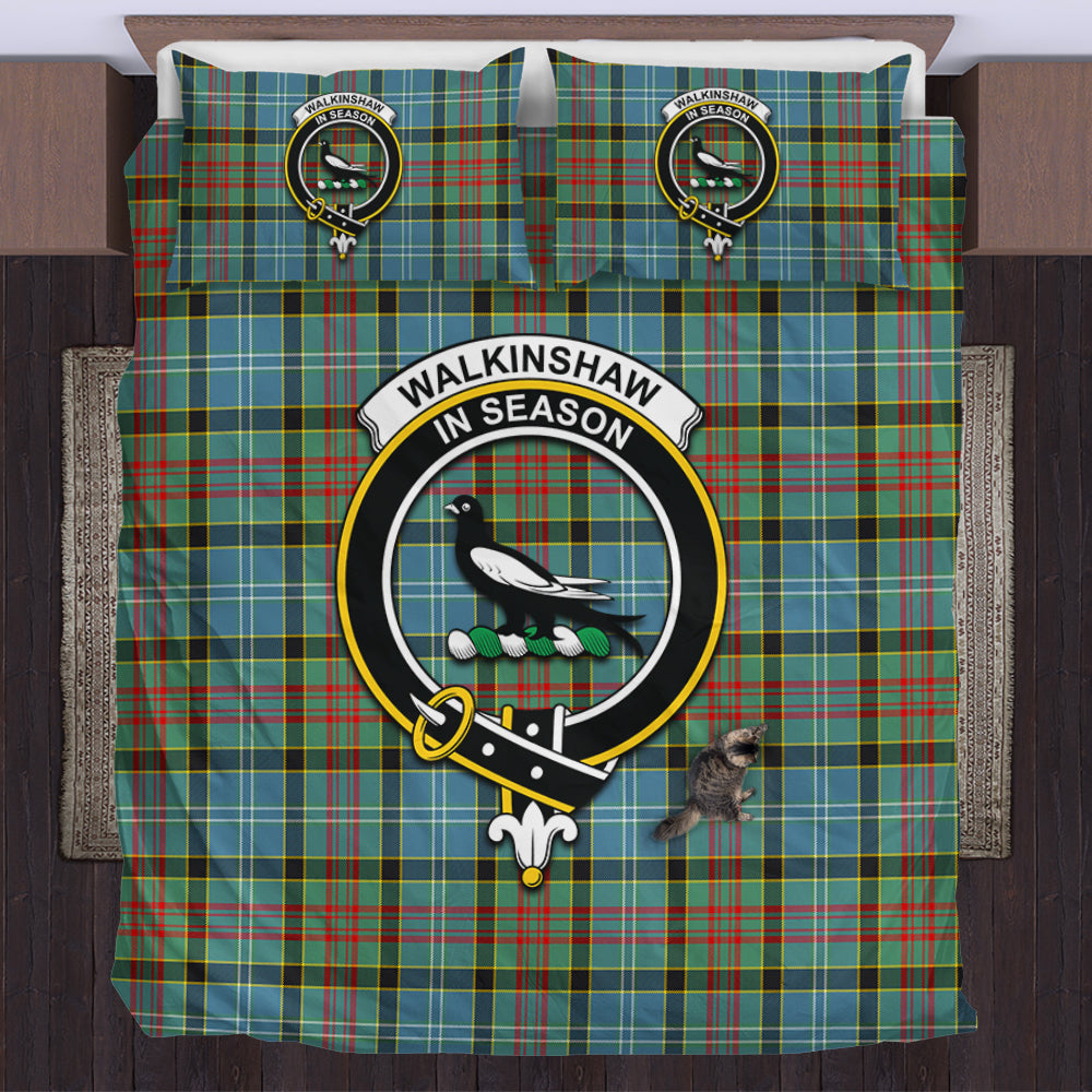 Walkinshaw Tartan Bedding Set with Family Crest US Bedding Set - Tartan Vibes Clothing