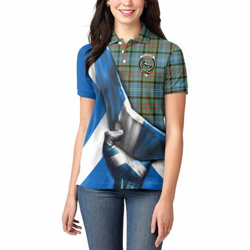 Walkinshaw Tartan Women's Polo Shirt with Family Crest Scotland Patriotic Style Women - Tartan Vibes Clothing