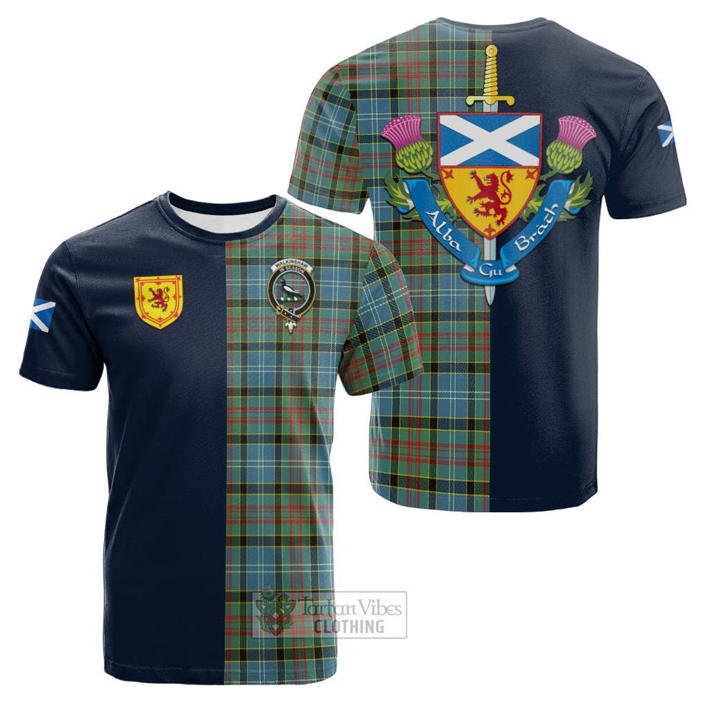 Walkinshaw Tartan Cotton T-shirt Alba with Scottish Lion Royal Arm Half Style Kid's Shirt - Tartan Vibes Clothing